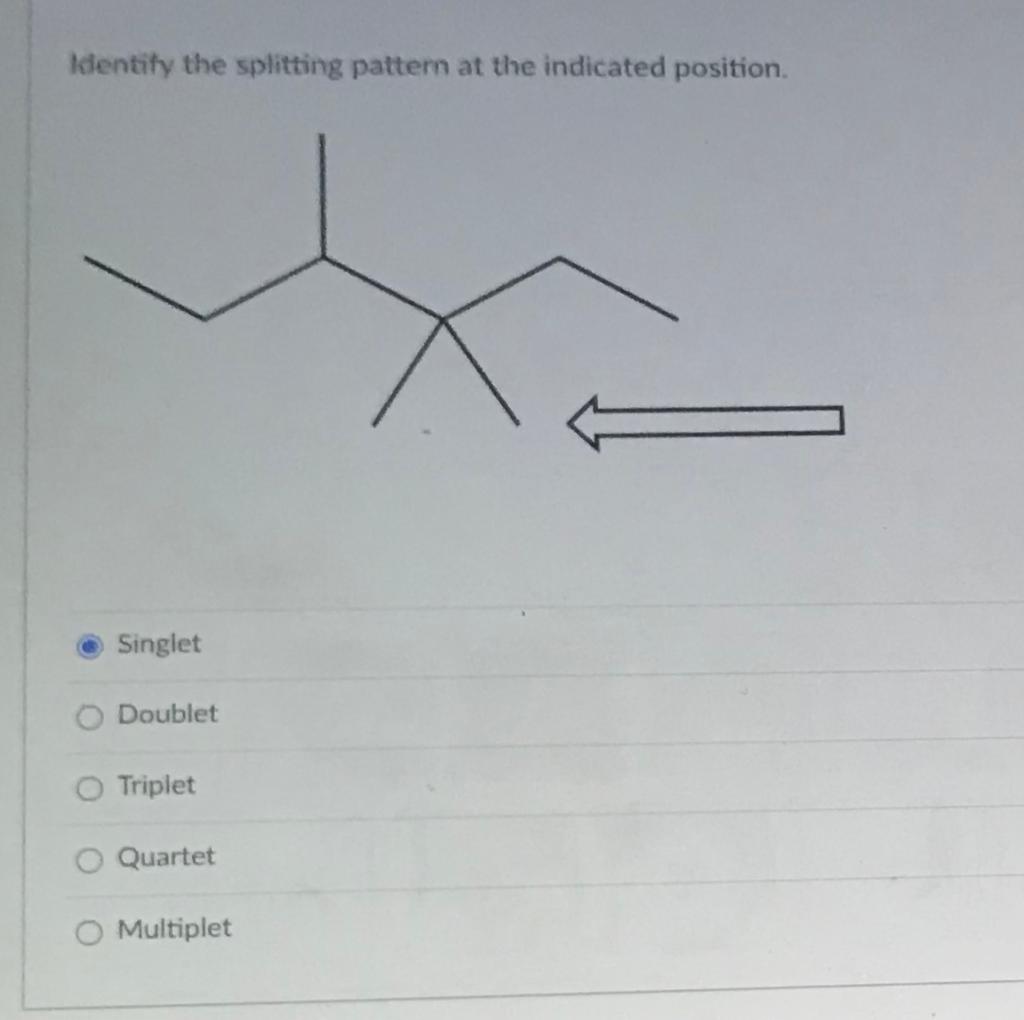 Solved Identity the splitting pattern at the indicated | Chegg.com