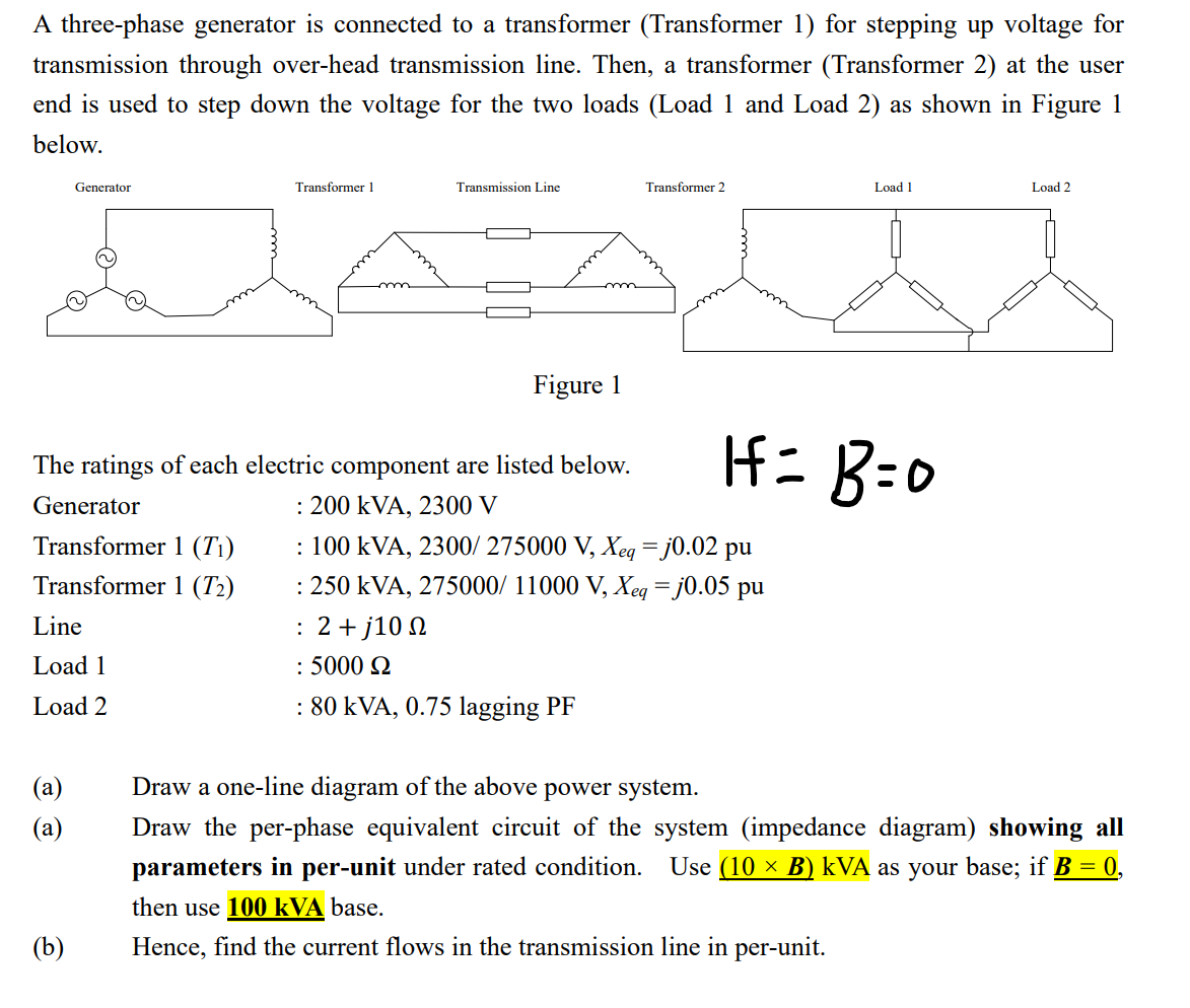 Solved A Three-phase Generator Is Connected To A Transformer | Chegg.com