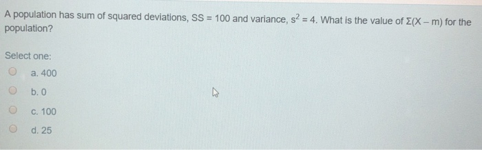 solved-a-population-has-sum-of-squared-deviations-ss-100-chegg