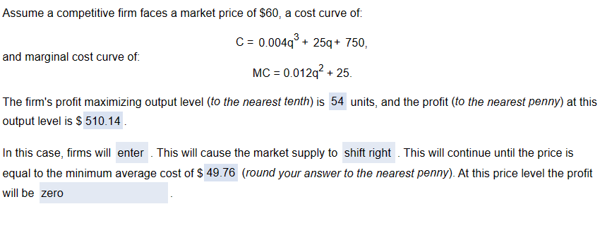 Solved Assume a competitive firm faces a market price of | Chegg.com