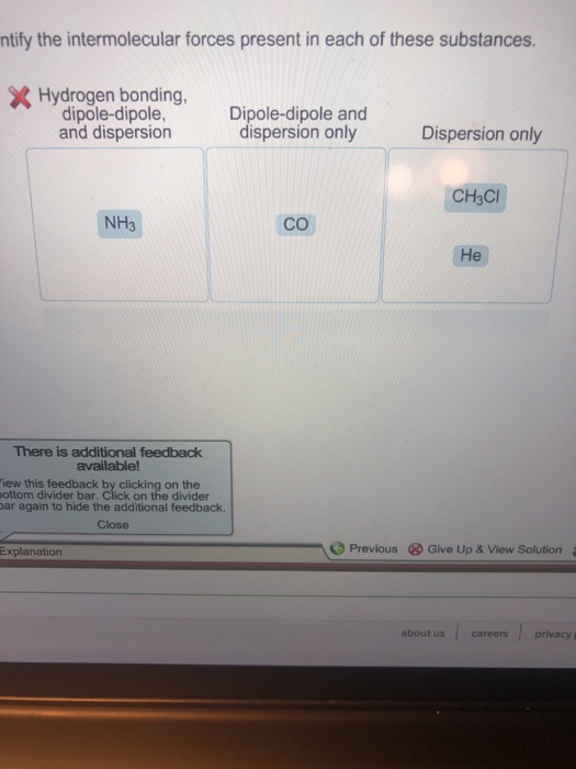 Solved ntify the intermolecular forces present in each of | Chegg.com