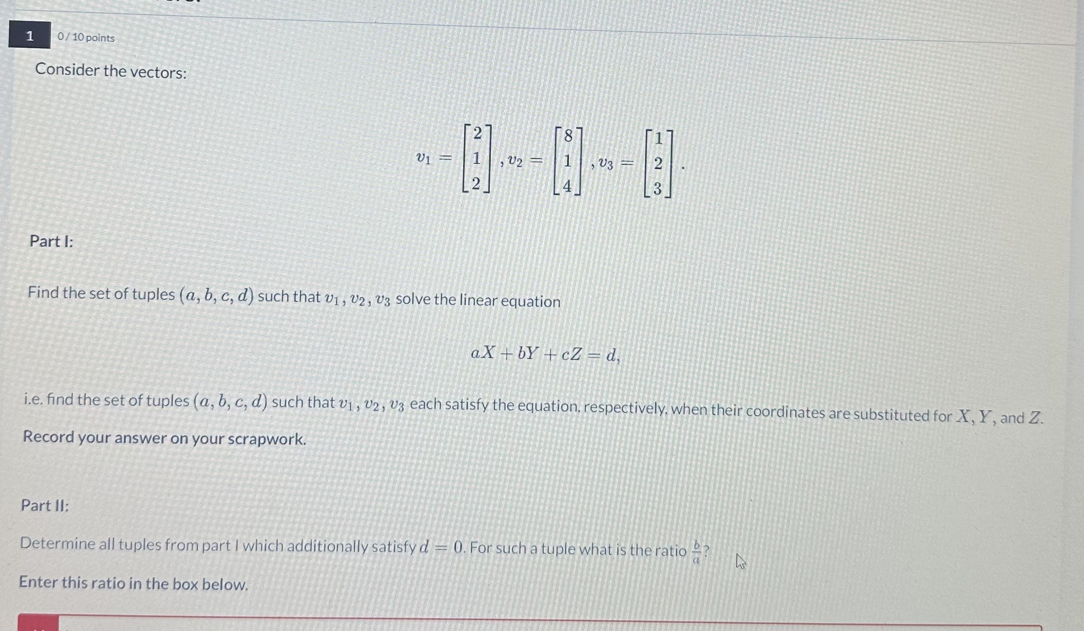 Solved Consider The Vectors: | Chegg.com