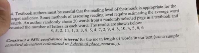 Solved Textbook authors must be careful that the reading | Chegg.com