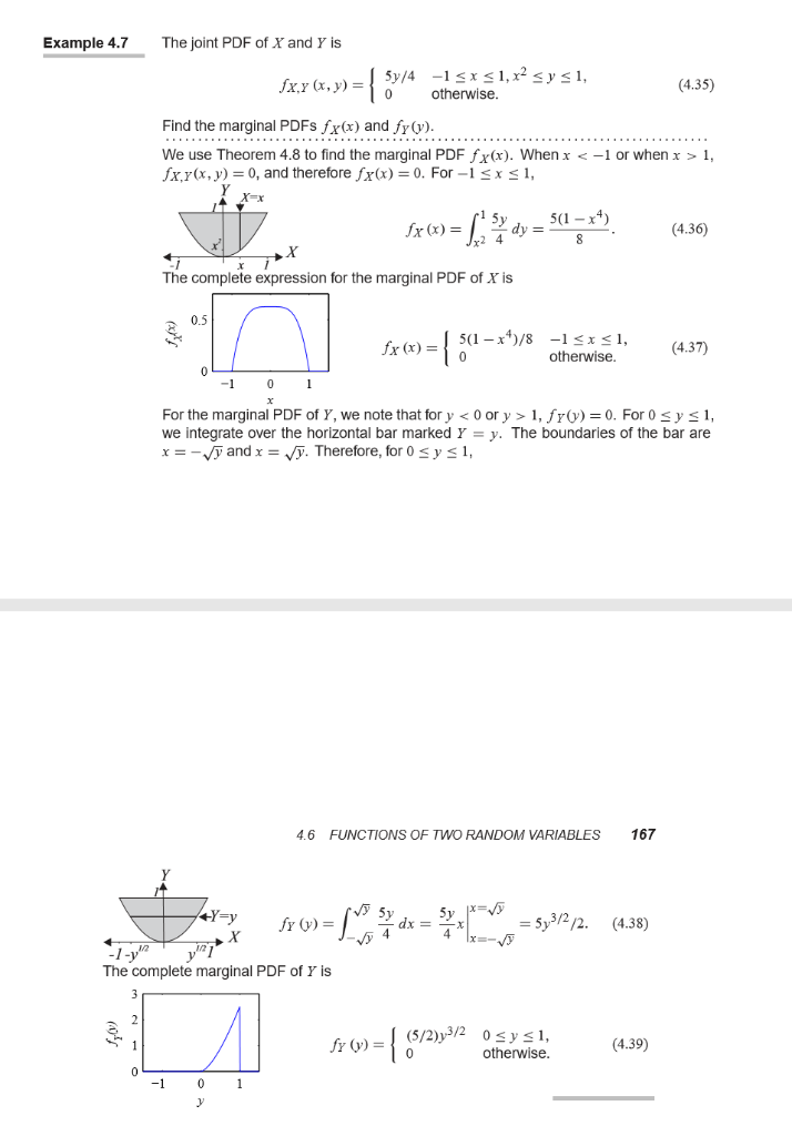 Solved Example 4.7 The joint PDF of X and Y is 5y/4 1xs 1, | Chegg.com