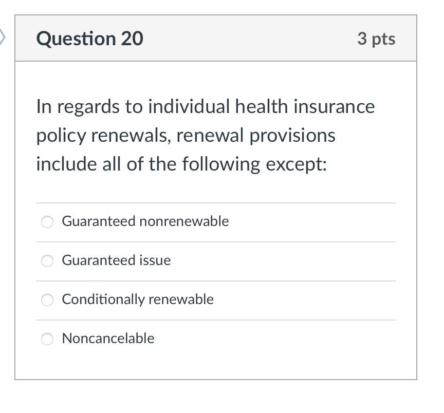 Solved In Regards To Individual Health Insurance Policy 