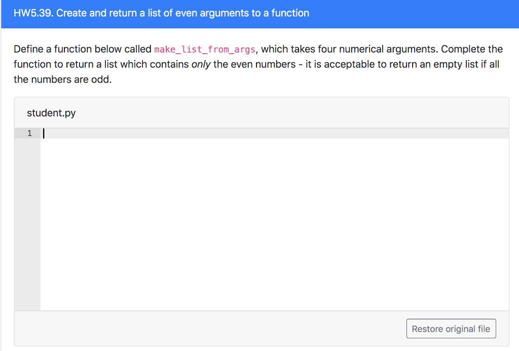 Solved HW5 39 Create And Return A List Of Even Argument
