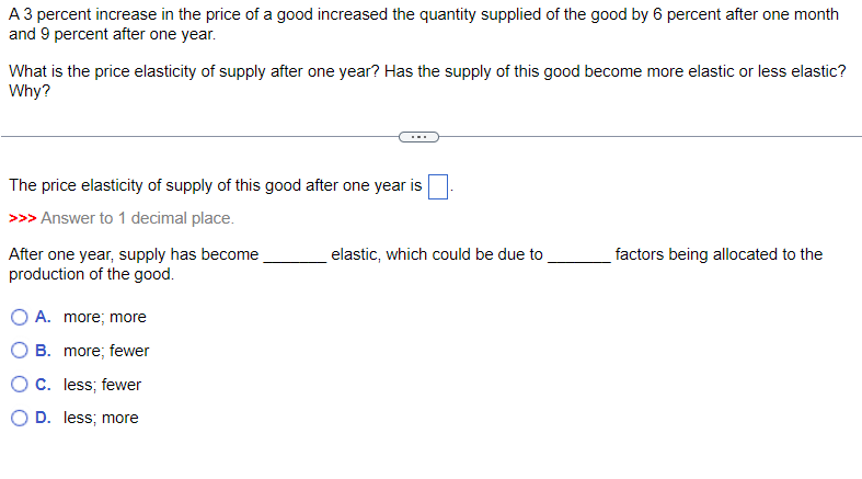 Solved A 3 ﻿percent increase in the price of a good | Chegg.com