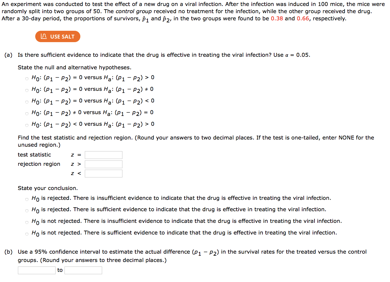 Solved An experiment was conducted to test the effect of a | Chegg.com