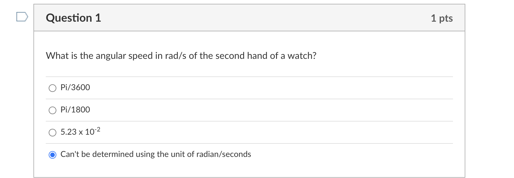 Solved What is the angular speed in rad/s of the second hand