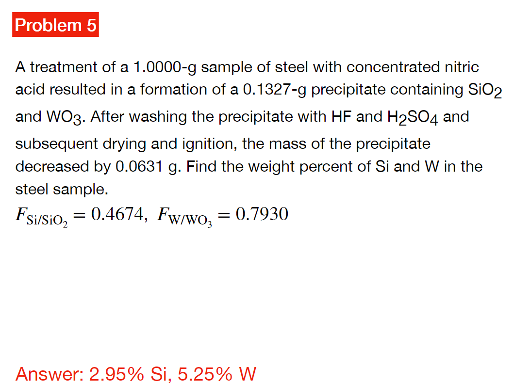 Solved A treatment of a 1.0000−g sample of steel with | Chegg.com