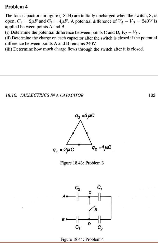 Solved Problem 4 The four capacitors in figure (18.44) are | Chegg.com