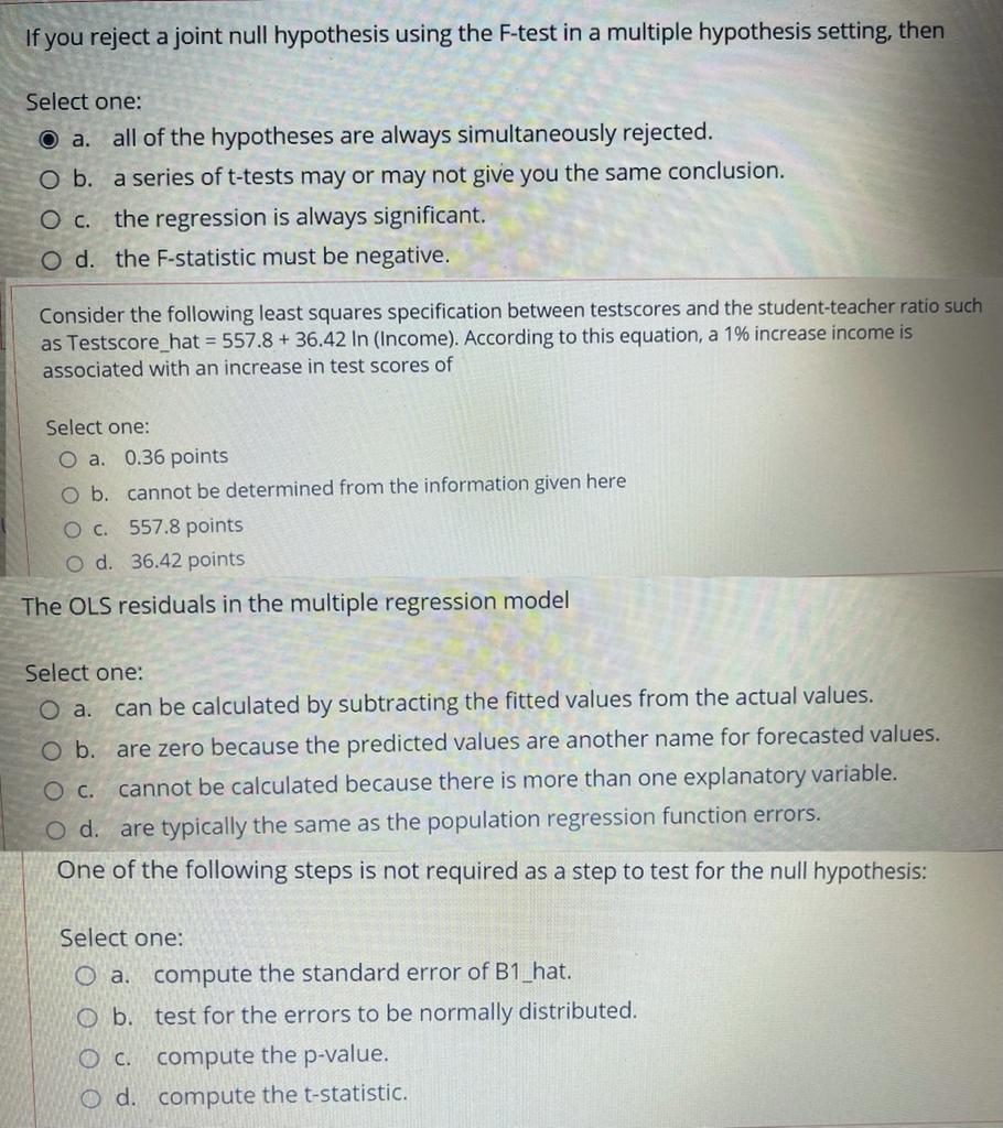 joint null hypothesis test