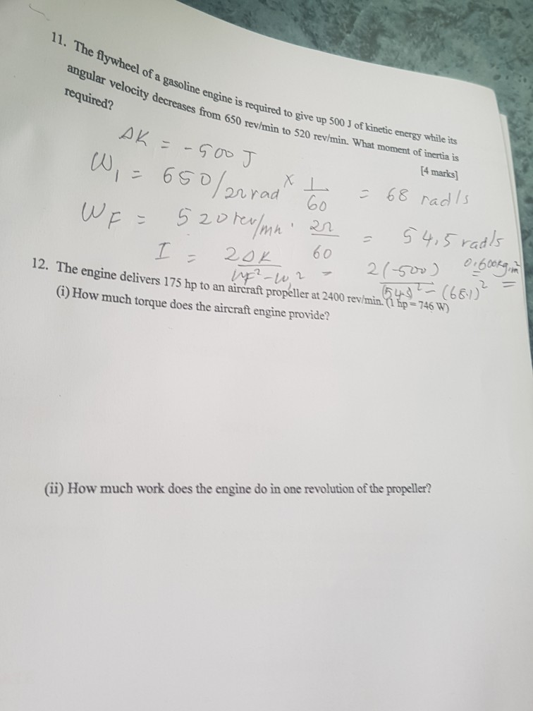 Solved how much torque does aircraft engine provide ? How