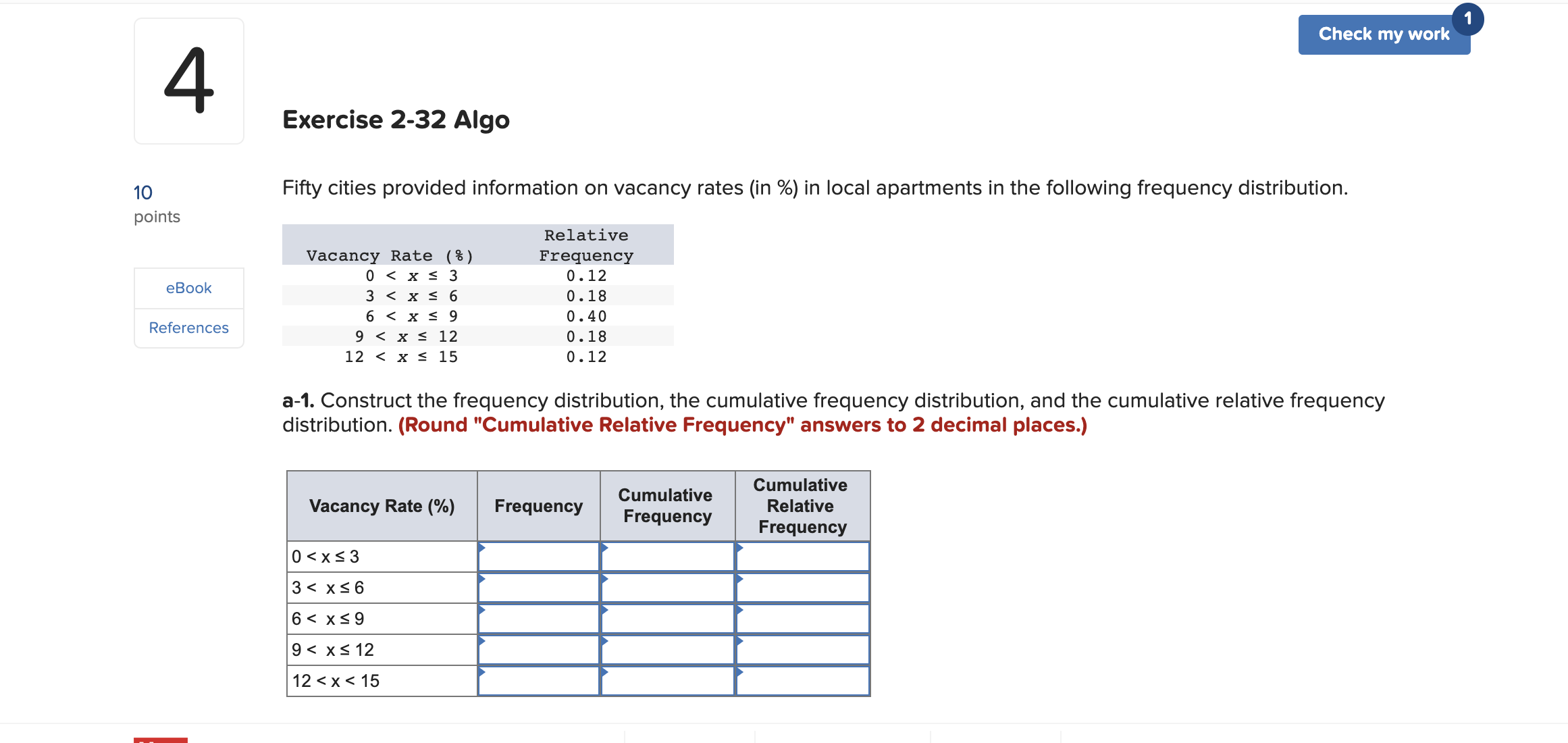 Solved a-1. Construct the frequency distribution, the | Chegg.com