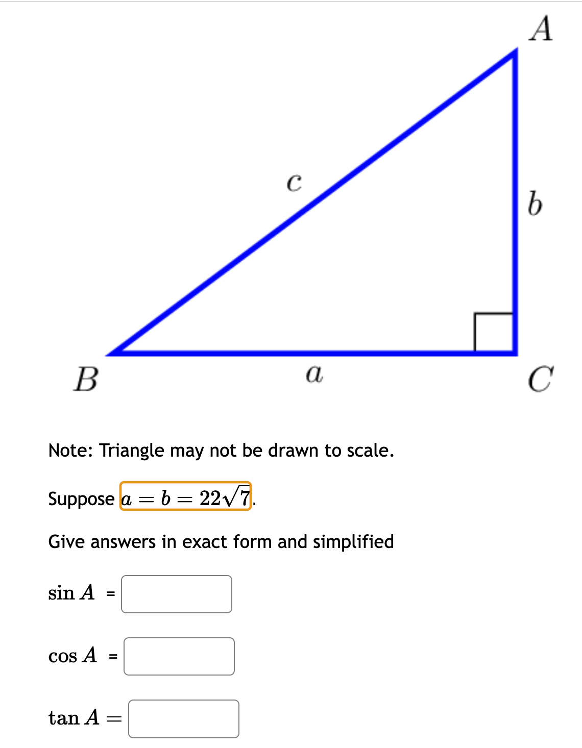 Solved Note: Triangle May Not Be Drawn To Scale.suppose 