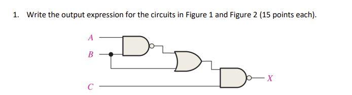 Solved 1. Write The Output Expression For The Circuits In 