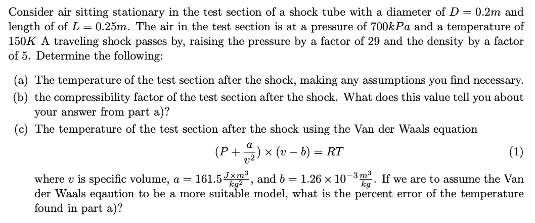 Solved Consider air sitting stationary in the test section | Chegg.com