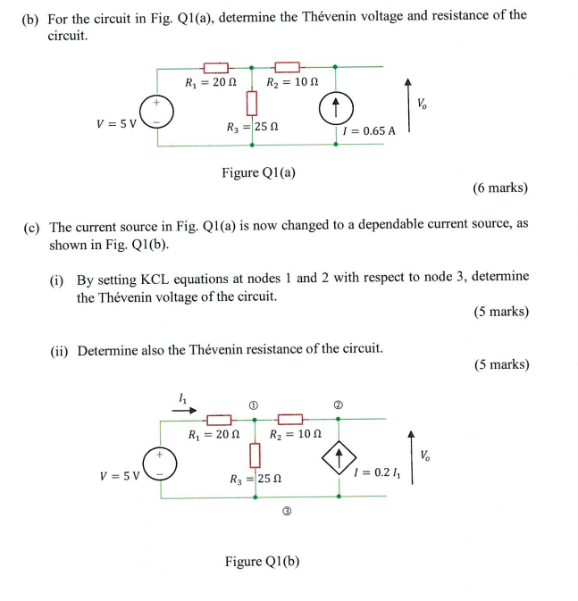 Solved (b) For The Circuit In Fig. Q1(a), Determine The | Chegg.com