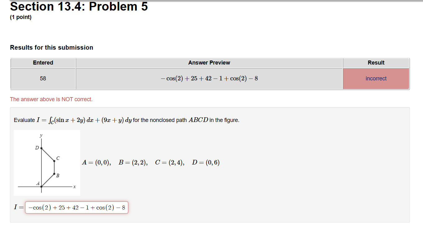 Solved Section 13.4: Problem 5 (1 point) Results for this | Chegg.com