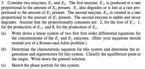 Solved 3. Consider two enzymes, E1 and E2. The first enzyme, | Chegg.com
