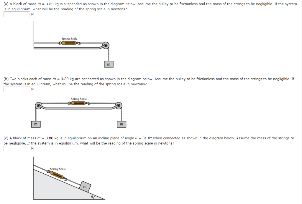 Solved A block is acted on by two forces as shown in the | Chegg.com