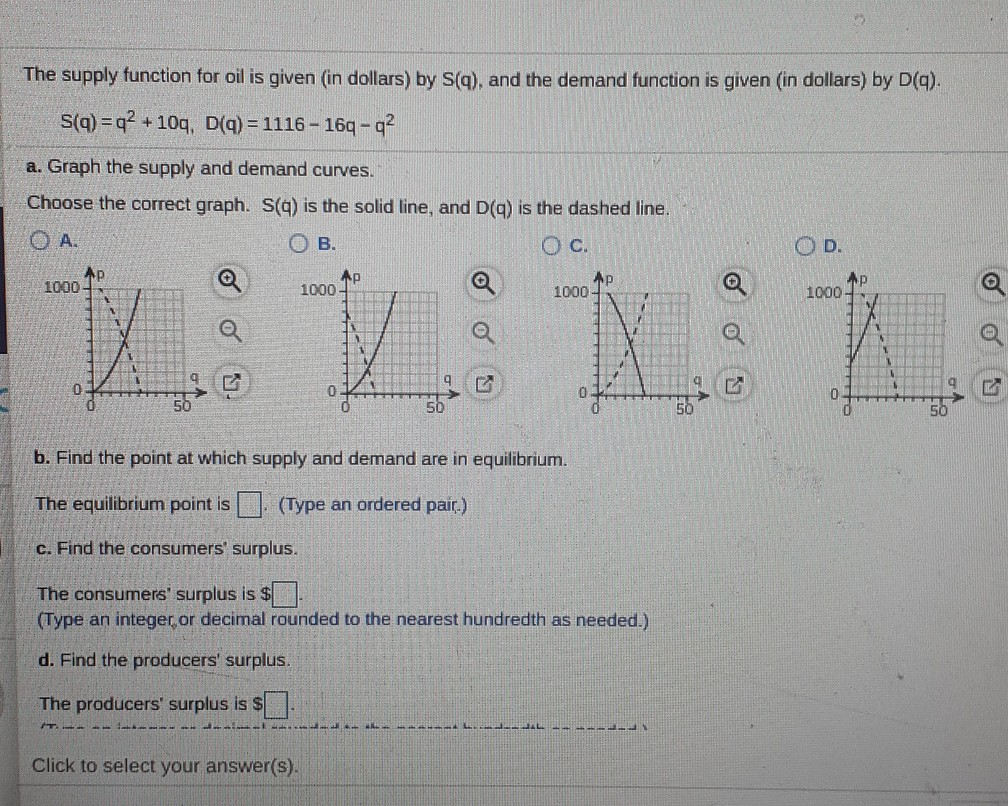 Solved The Supply Function For Oil Is Given In Dollars Chegg Com