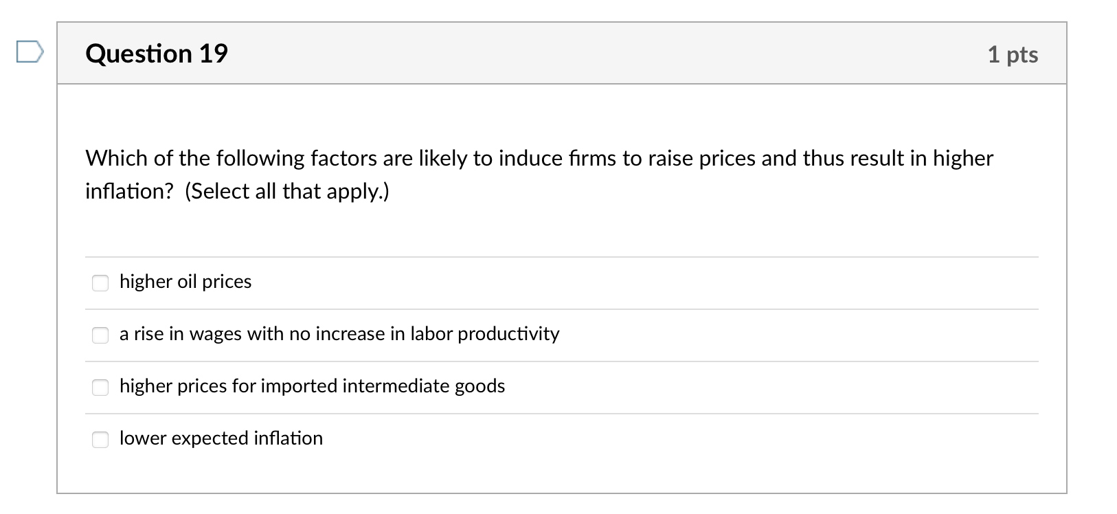 Solved Question 19 1 pts Which of the following factors are | Chegg.com