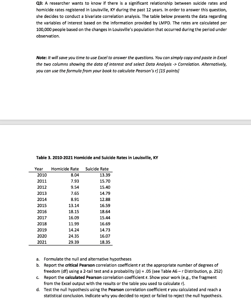 Solved Q3: A researcher wants to know if there is a | Chegg.com