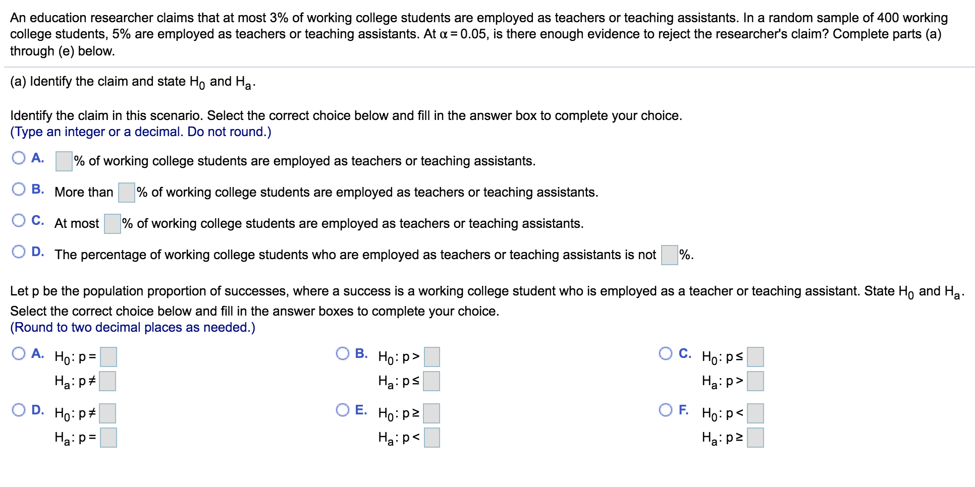 Solved An education researcher claims that at most 3 of