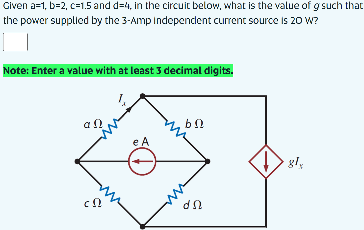 Solved Given A=1,b=2,c=1.5 And D=4, In The Circuit Below, | Chegg.com