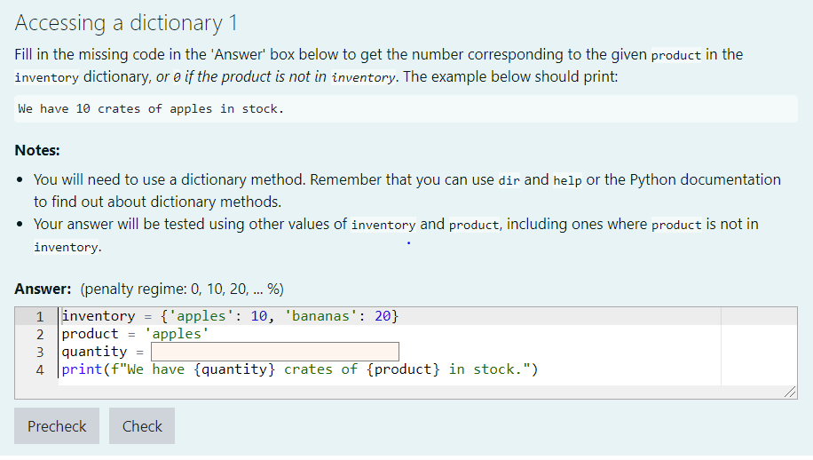 Solved Fill in the missing code in the 'Answer' box below so | Chegg.com