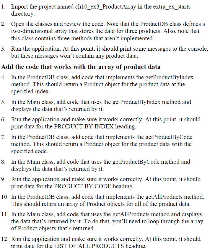 Solved Product.java package murach.business; import | Chegg.com
