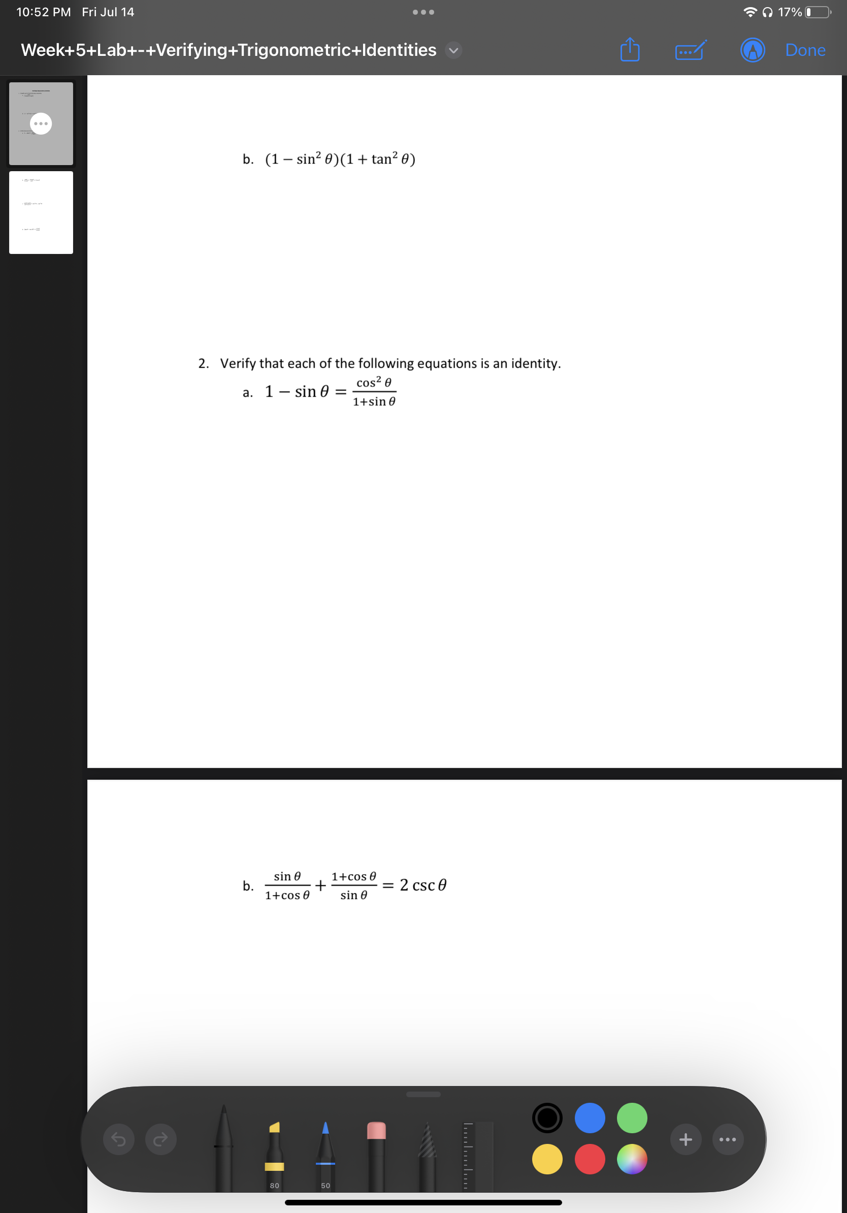 Solved Week+5+Lab+-+Verifying+Trigonometric+Identities B. | Chegg.com