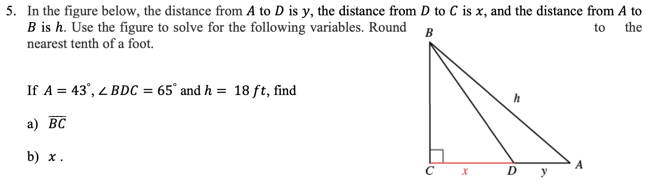 Solved 5. In The Figure Below, The Distance From A To D Is | Chegg.com