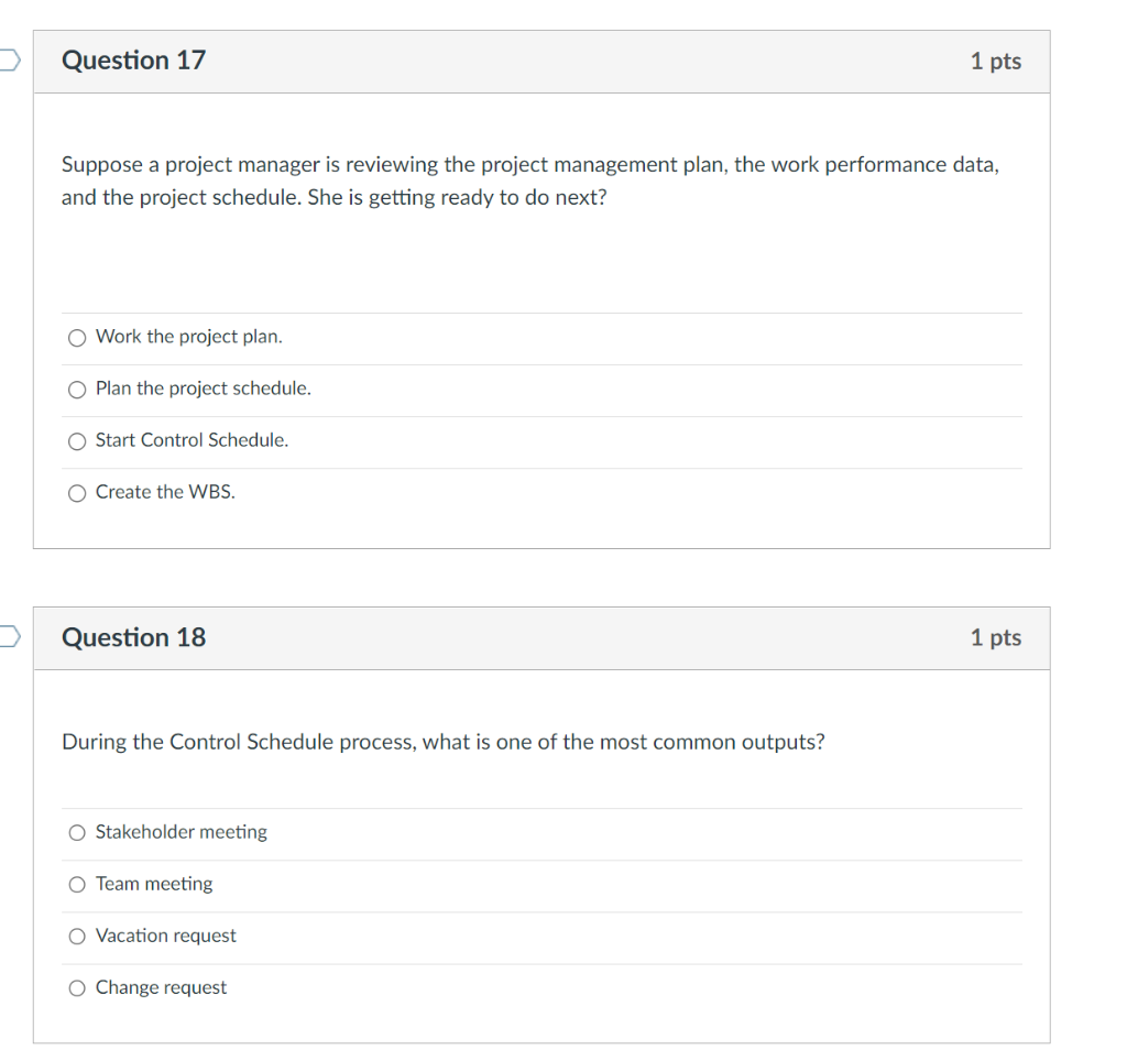 Solved Suppose a project manager is reviewing the project | Chegg.com