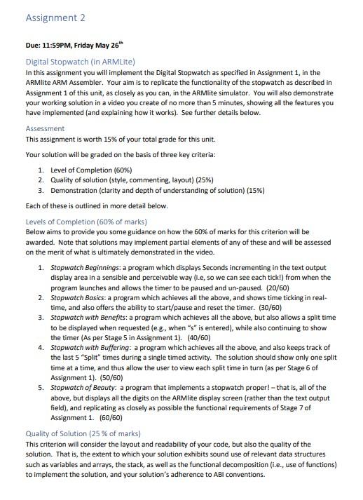 Solved Assignment 2 Due: 11:59PM, Friday May 26th Digital | Chegg.com
