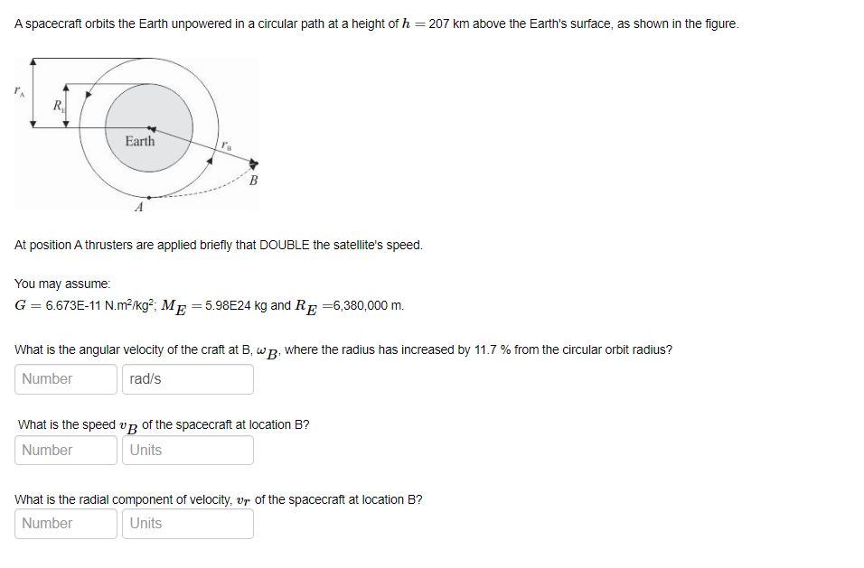 Solved A spacecraft orbits the Earth unpowered in a circular | Chegg.com