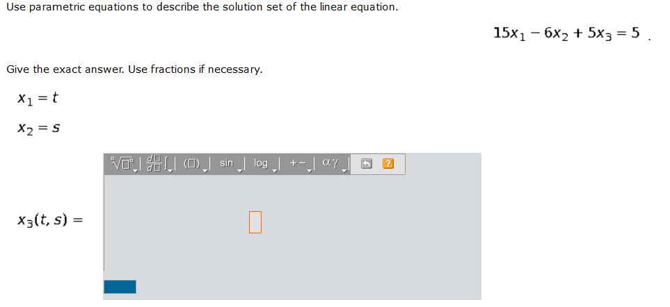 Solved Use parametric equations to describe the solution set | Chegg.com