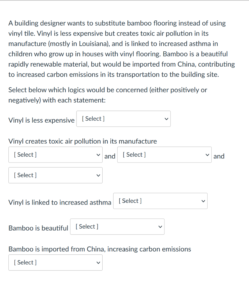 Solved A Building Designer Wants To Substitute Bamboo Chegg