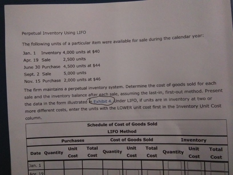 Solved Perpetual Inventory Using FIFO The following units of