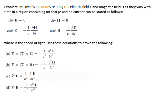 Solved Problem Maxwells Equations Relating The Electric