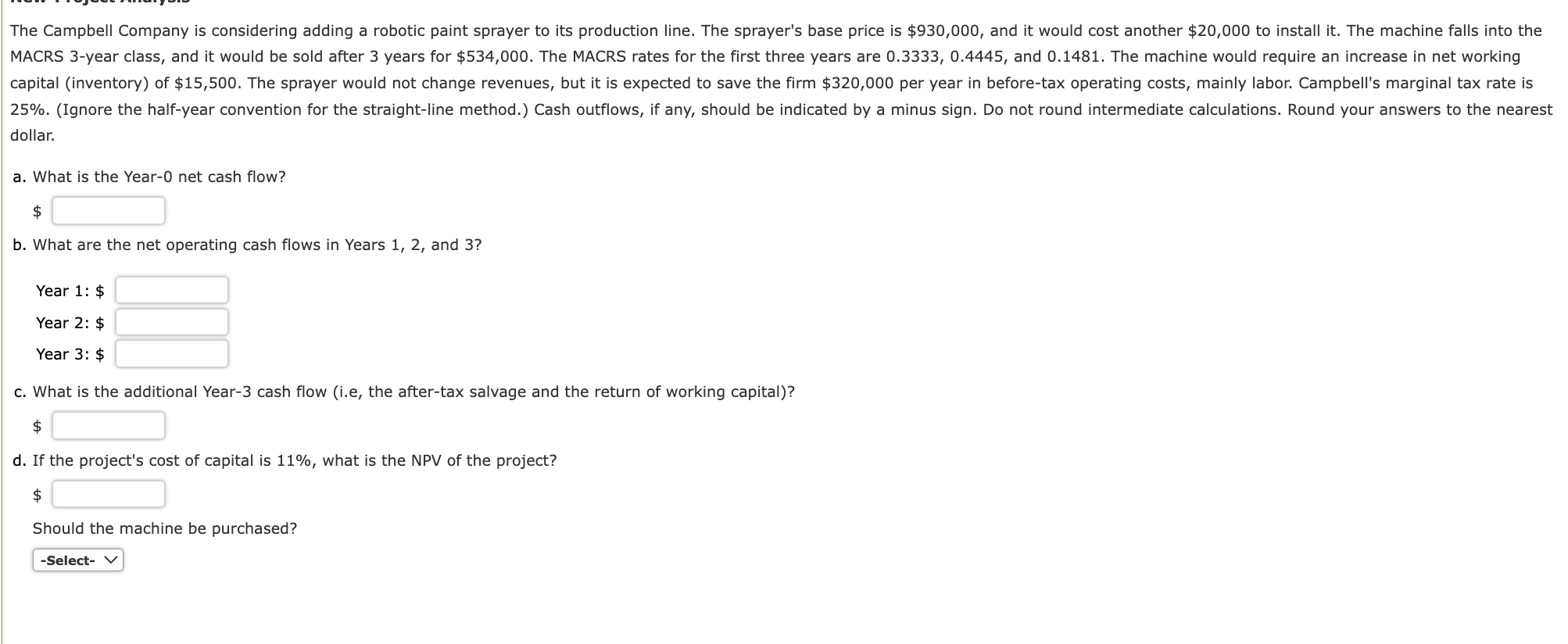 Solved Dollar. A. What Is The Year-0 Net Cash Flow? $ B. 