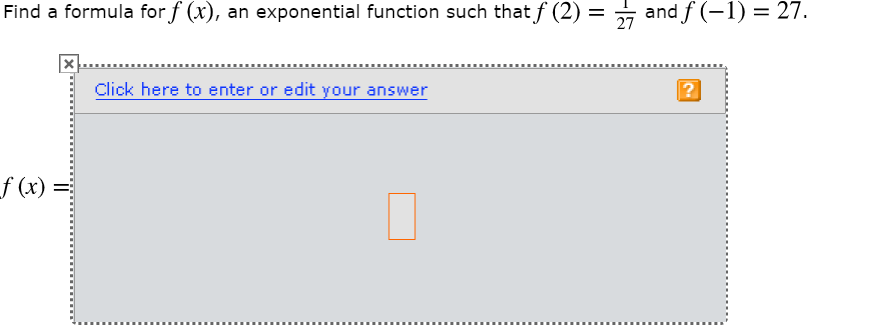 Solved Find a formula for f (x), an exponential function | Chegg.com