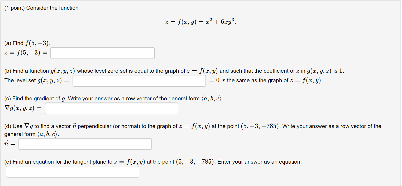 Solved 1 Point Consider The Function Z F X Y X2 Chegg Com