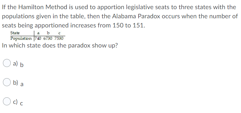 Solved If The Hamilton Method Is Used To Apportion | Chegg.com