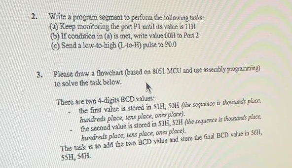 2. Write a program segment to perform the following | Chegg.com