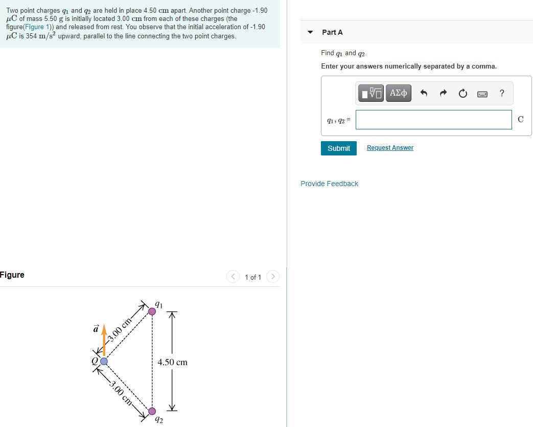 Solved Two point charges q1 and 22 are held in place 4.50 cm | Chegg.com
