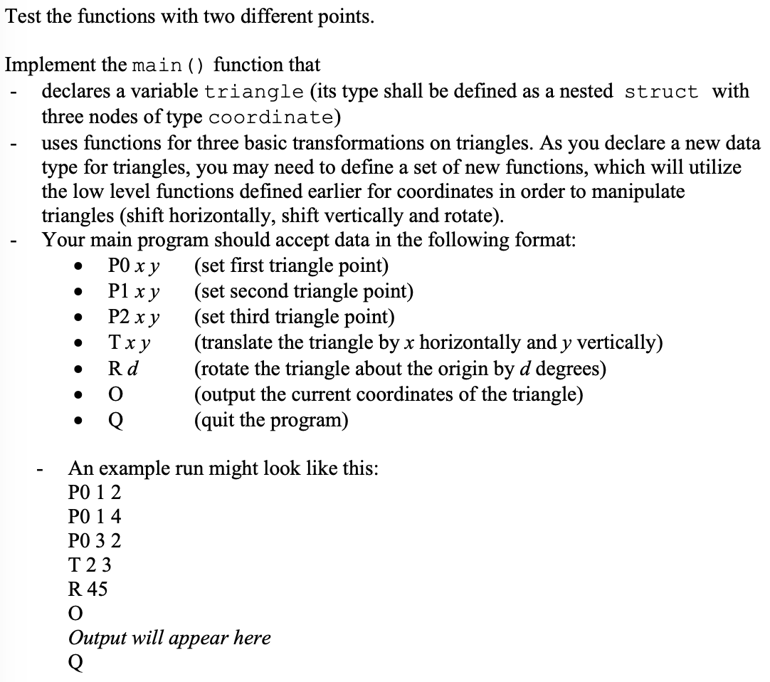 Solved 4. Implement a program that performs basic 2D | Chegg.com