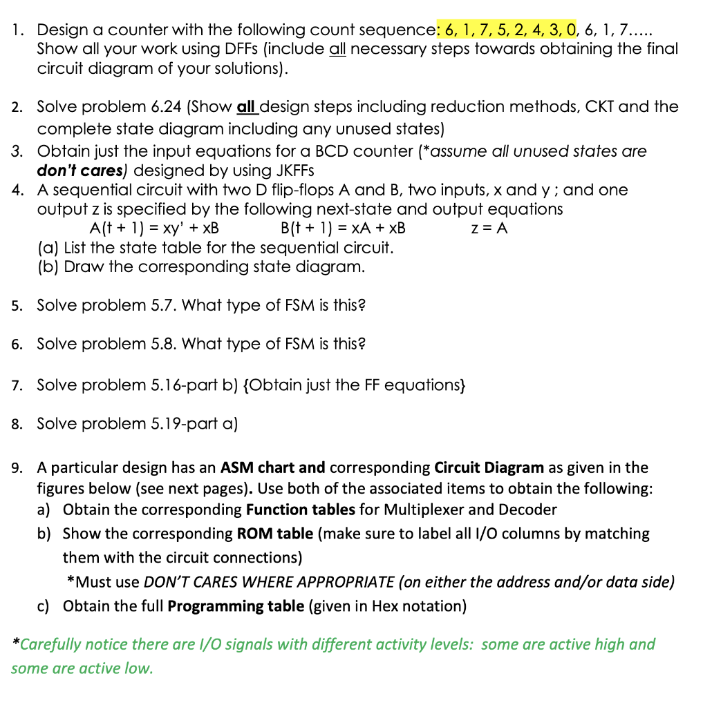 1. Design a counter with the following count | Chegg.com