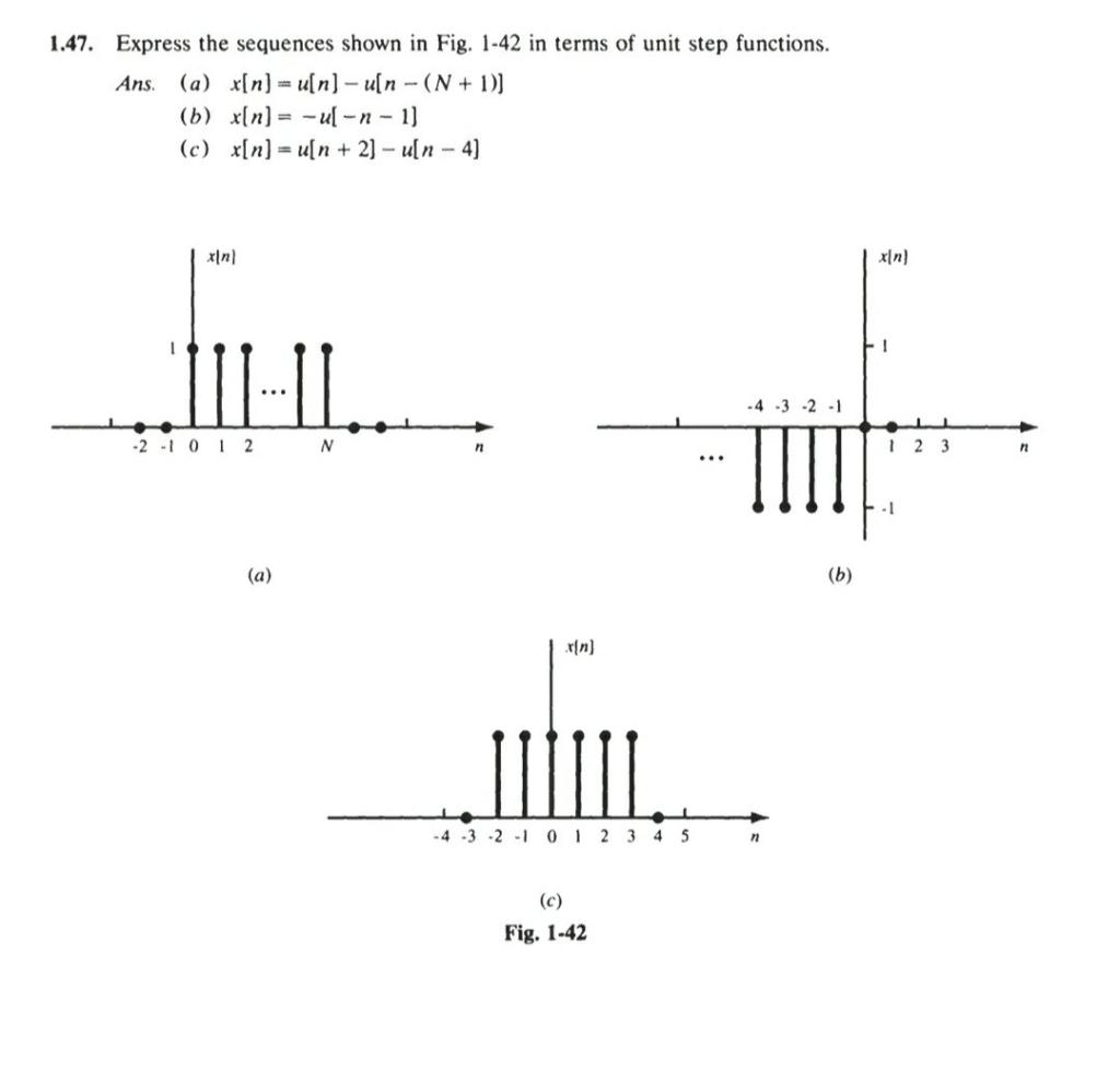 Solved 1.47. Express the sequences shown in Fig. 1-42 in | Chegg.com